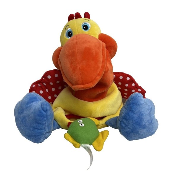 Melissa & Doug K's Kids Plush Hungry Pelican With 1 Rattle Fish Crinkle Squeak - Picture 1 of 12